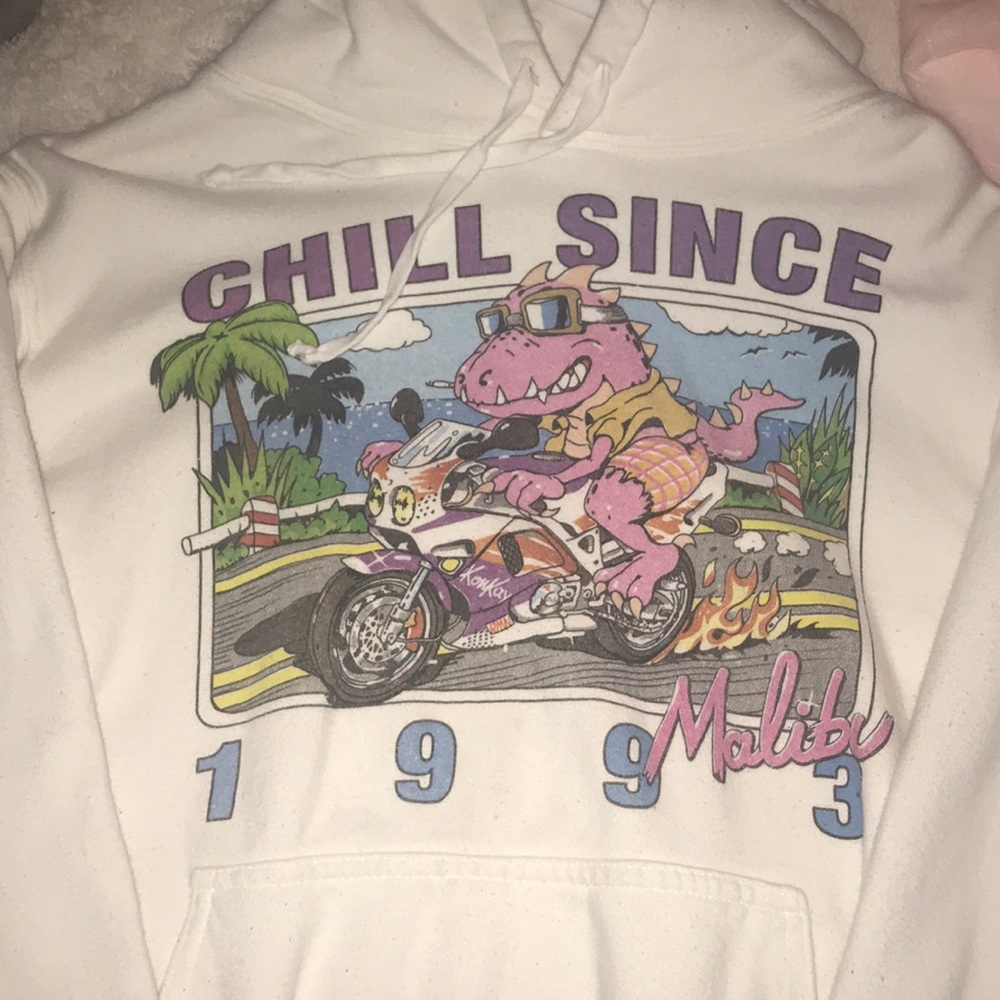 1993 brandy Melville white hoodie